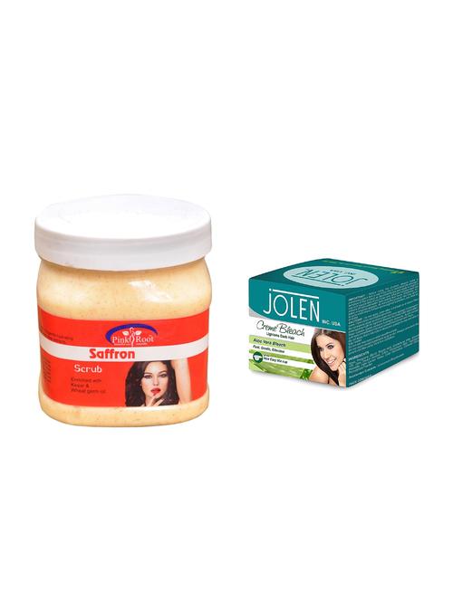 JOLEN Aloe Vera Bleach Cr?me 18g and Pink Root Saffron Scrub 500ml - 15030059 - Standard Image - 1
