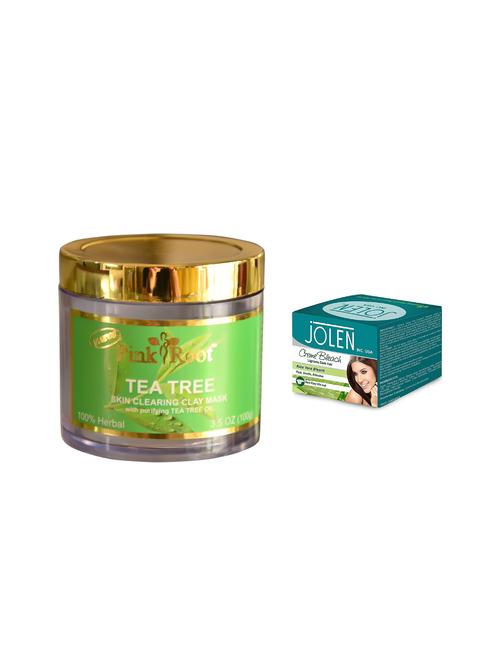 JOLEN Aloe Vera Bleach Cr?me 18g and Pink Root Tea Tree Skin Clearing Clay Mask 100gm - 15030067 - Standard Image - 1