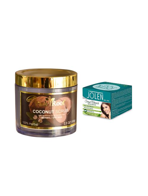 JOLEN Aloe Vera Bleach Cr?me 18g and Pink Root Coconut Scrub 100gm - 15030070 - Standard Image - 1