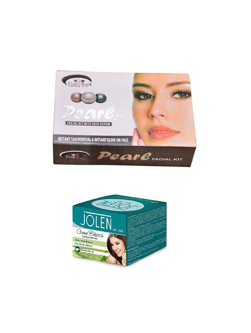 JOLEN Aloe Vera Bleach Cr?me 18g and Pink Root Pearl Facial Kit 83g - 15030077 - Standard Image - 1