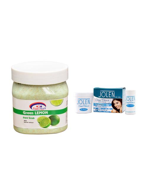 JOLEN Oxy Bleach Cr?me 35g and Pink Root Green Lemon Scrub 500ml - 15030101 - Very Small Image - 1