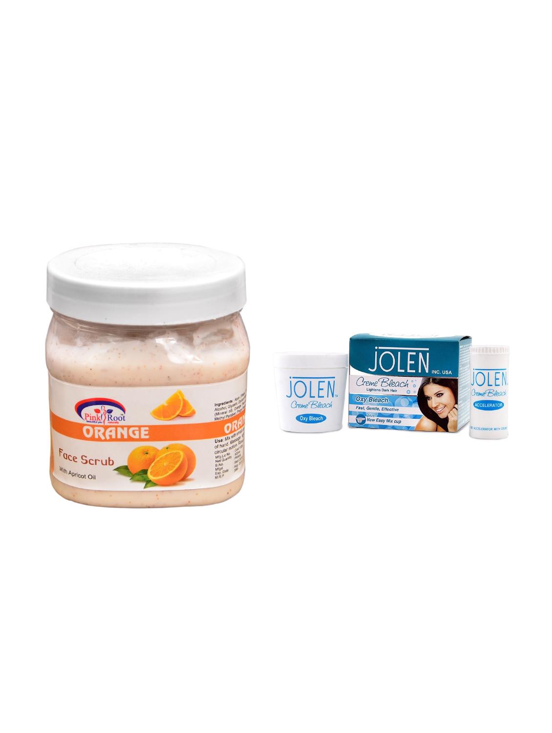 JOLEN Oxy Bleach Cr?me 35g and Pink Root Orange Scrub 500ml - 15030104 - Zoom Image - 1