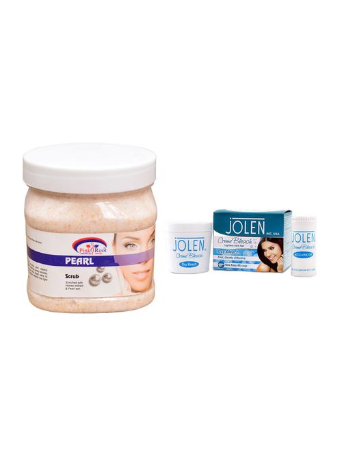 JOLEN Oxy Bleach Cr?me 35g and Pink Root Pearl Scrub 500ml - 15030106 - Standard Image - 1