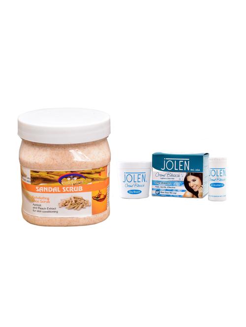 JOLEN Oxy Bleach Cr?me 35g and Pink Root Sandal Scrub 500ml - 15030108 - Standard Image - 1