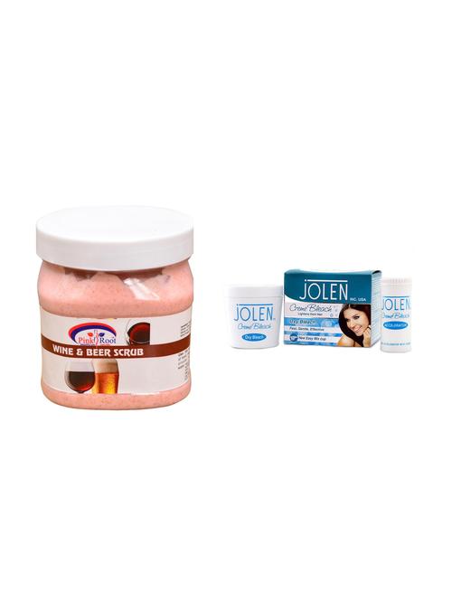 JOLEN Oxy Bleach Cr?me 35g and Pink Root Wine & Beer Scrub 500ml - 15030110 - Very Small Image - 1