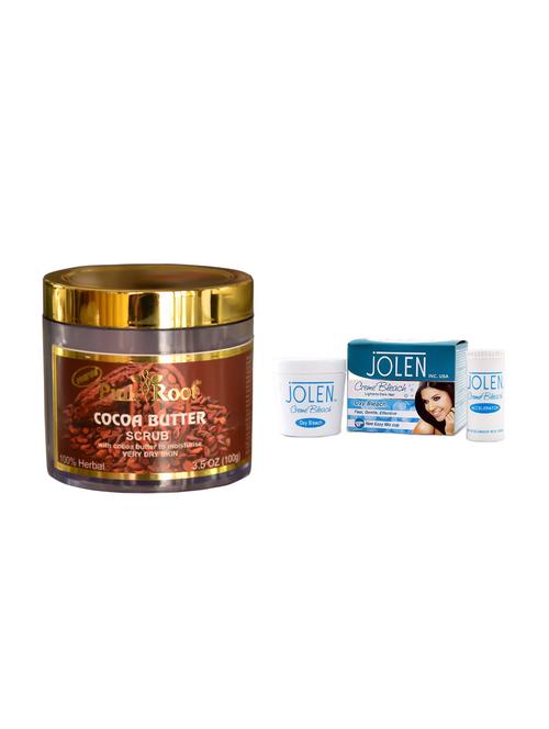 JOLEN Oxy Bleach Cr?me 35g and Pink Root Cocoa Butter Scrub 100gm - 15030117 - Standard Image - 1