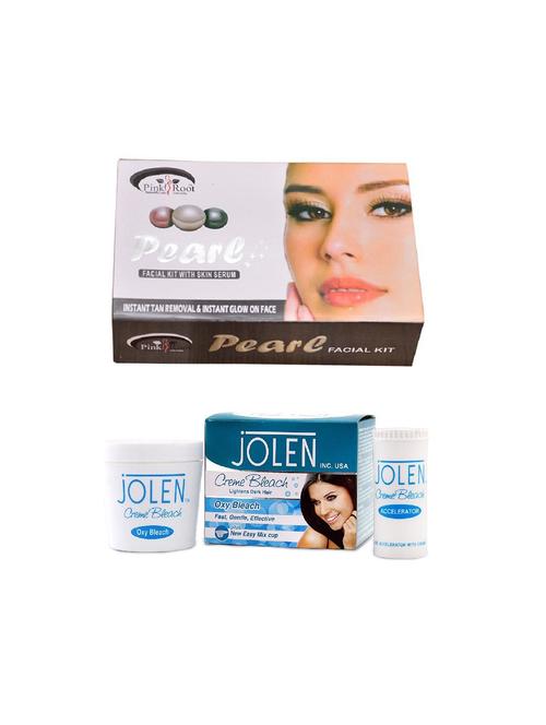 JOLEN Oxy Bleach Cr?me 35g and Pink Root Pearl Facial Kit 83g - 15030125 - Standard Image - 1