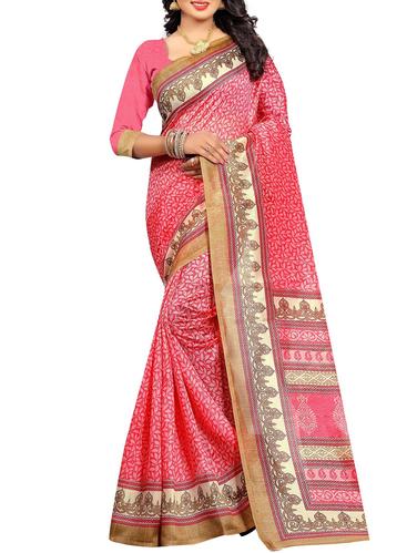 pink art silk bhagalpuri saree with blouse - 15030134 - Very Small Image - 1