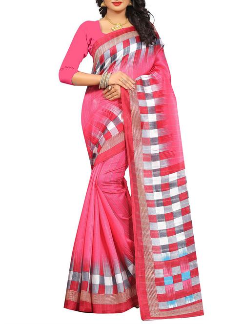 pink art silk bhagalpuri saree with blouse - 15030164 - Very Small Image - 1