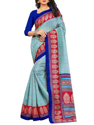 sky blue art silk bhagalpuri saree with blouse - 15030166 - Very Small Image - 1