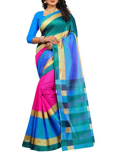 sky blue art silk bhagalpuri saree with blouse - 15030190 - Very Small Image - 1