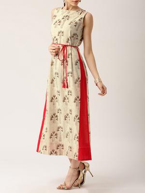 tie front floral maxi dress - 15030245 - Standard Image - 2