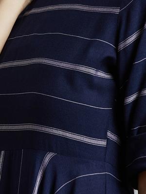 navy blue striped asymmetric dress - 15030265 - Standard Image - 4