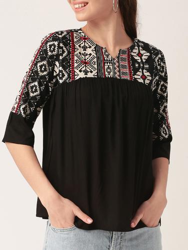 black printed cotton top - 15030433 - Very Small Image - 1