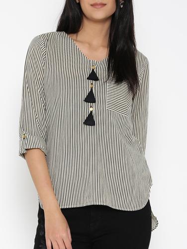 black striped cotton top - 15030438 - Very Small Image - 1