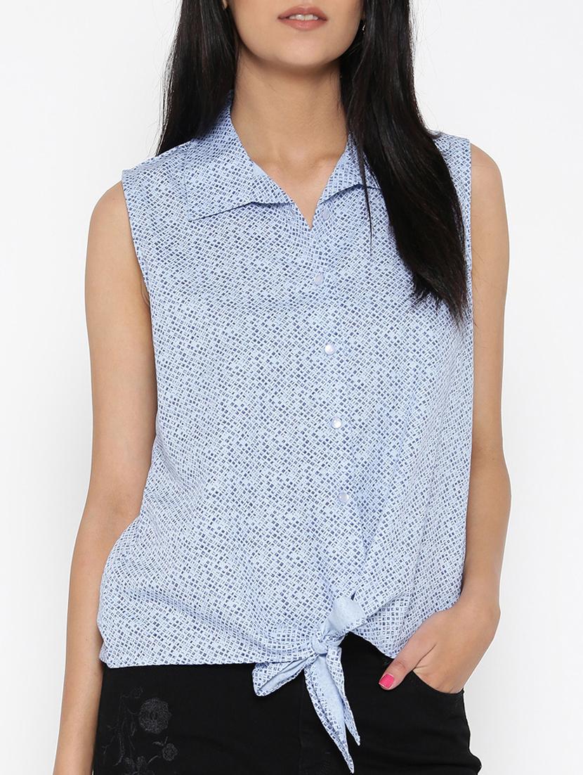 blue printed cotton top - 15030440 - Zoom Image - 1