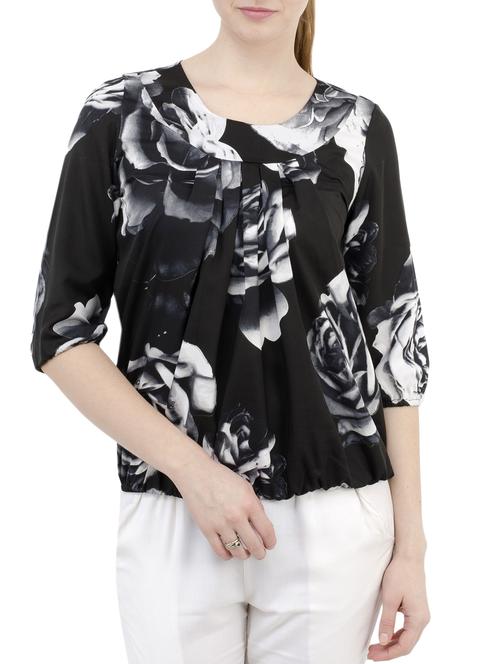 floral pleated blouson top - 15030461 - Standard Image - 1