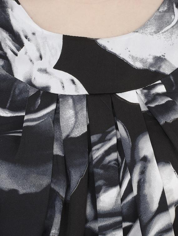 floral pleated blouson top - 15030461 - Zoom Image - 4