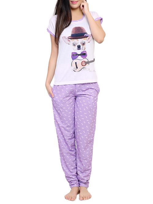 Multicolored printed nightwear pajama set - 15030632 - Very Small Image - 1