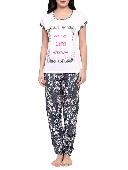 Multicolored printed nightwear pajama set - 15030634 - Standard Image - 1