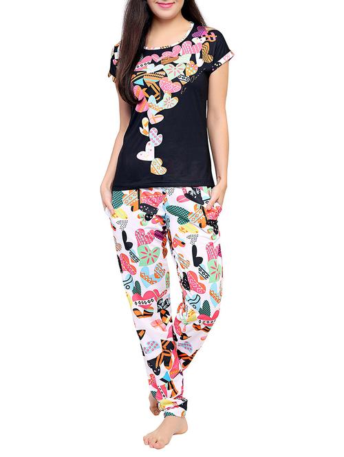 Multicolored printed nightwear pajama set - 15030636 - Standard Image - 1