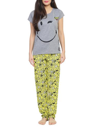 Multicolored printed nightwear pajama set - 15030638 - Very Small Image - 1