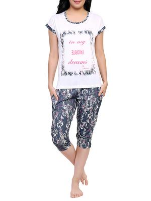 multicolored printed capri nightwear set - 15030653 - Standard Image - 1