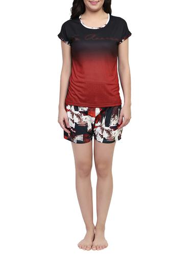 multicolored printed nightwear shorts set - 15030682 - Very Small Image - 1