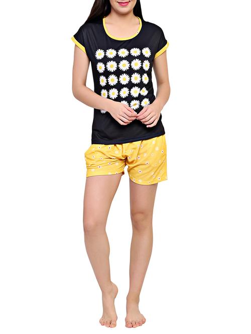 multicolored printed nightwear shorts set - 15030684 - Standard Image - 1