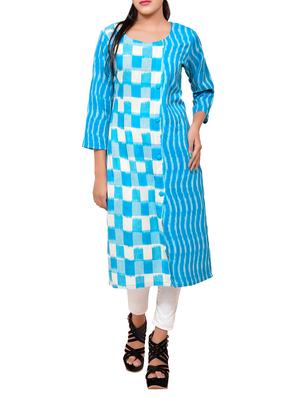 soch blue cotton straight kurta - 15030733 - Standard Image - 1
