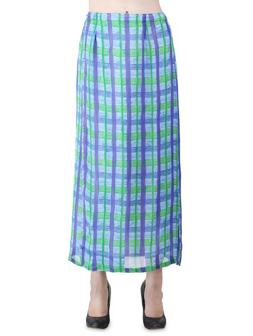 blue checkered a-line skirt - 15030779 - Standard Image - 1
