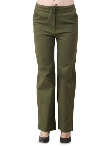 solid olive flat front trouser - 15030780 - Very Small Image - 1