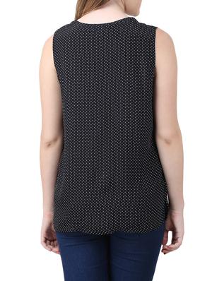 black polka doted sleeveless top - 15030799 - Standard Image - 3