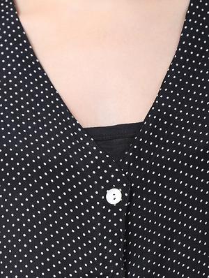black polka doted sleeveless top - 15030799 - Standard Image - 4