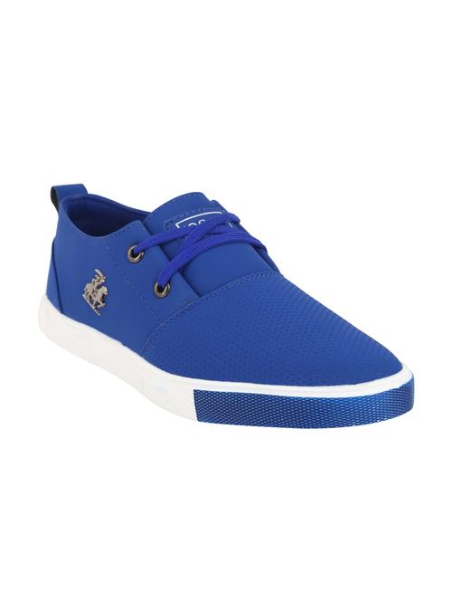blue leatherette lace up sneaker - 15030839 - Standard Image - 1