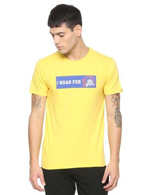 yellow cotton blend back print tshirt - 15030850 - Standard Image - 1
