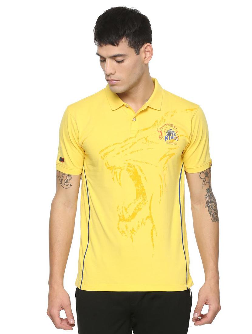 yellow cotton blend front print tshirt - 15030852 - Zoom Image - 1