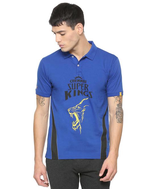 blue cotton front print tshirt - 15030854 - Standard Image - 1