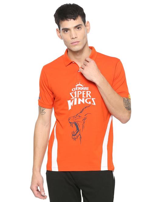 orange chest printed t-shirt - 15030855 - Standard Image - 1