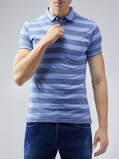 blue cotton striped t-shirt - 15030908 - Standard Image - 1