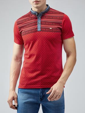 red cotton all over print t-shirt - 15030913 - Standard Image - 1
