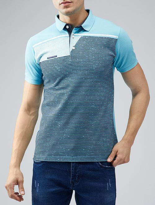 blue cotton striped t-shirt - 15030916 - Standard Image - 1