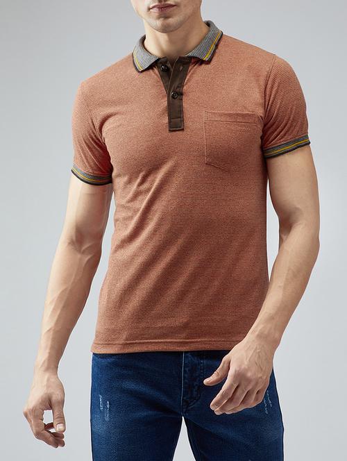 brown cotton pocket t-shirt - 15030917 - Standard Image - 1