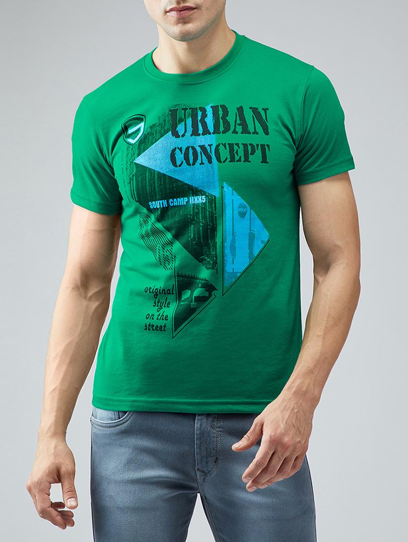 green cotton front print t-shirt - 15030941 - Zoom Image - 1