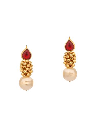 gold metal drop earrings - 15031230 - Very Small Image - 1