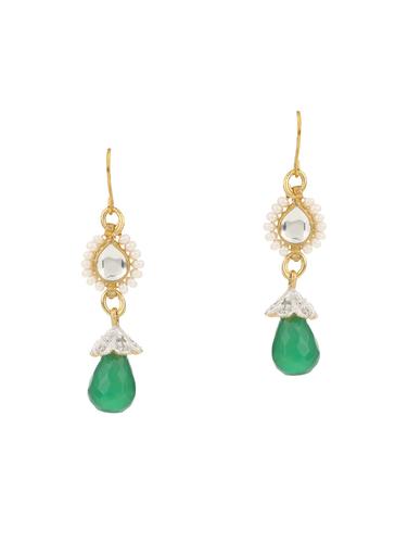gold metal drop earrings - 15031239 - Very Small Image - 1