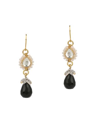 gold metal drop earrings - 15031243 - Very Small Image - 1