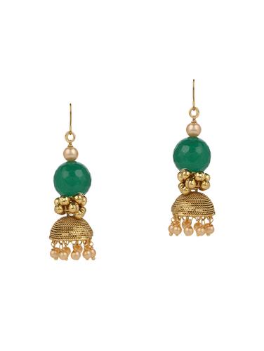 gold metal drop earrings - 15031245 - Very Small Image - 1