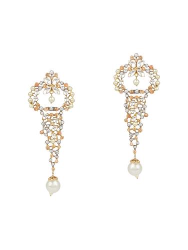 gold brass drop earrings - 15031248 - Very Small Image - 1
