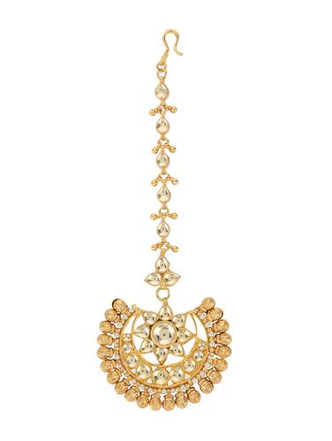 gold metal maang teeka - 15031290 - Very Small Image - 1